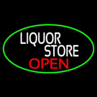 Liquor Store Open Oval With Green Border Neonkyltti