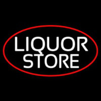 Liquor Store Oval With Red Border Neonkyltti