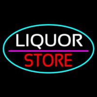 Liquor Store Oval With Turquoise Border Neonkyltti