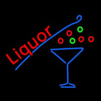 Liquor With Martini Glass Neonkyltti