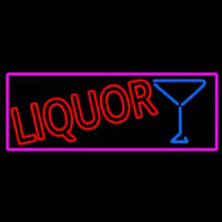 Liquor With Martini Glass With Pink Border Neonkyltti