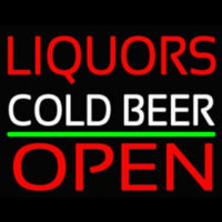 Liquors Cold Beer Open 1 Neonkyltti