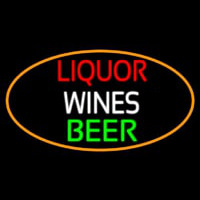 Liquors Wines Beer Oval With Orange Border Neonkyltti