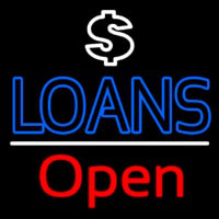 Loans With Dollar Logo Open Neonkyltti