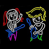 Logo Guitar Band Neonkyltti