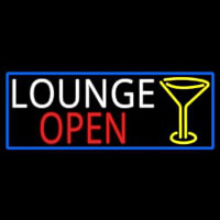 Lounge And Martini Glass Open With Blue Border Neonkyltti