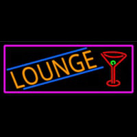 Lounge And Martini Glass With Pink Border Neonkyltti