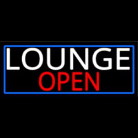 Lounge Open With Blue Border Neonkyltti