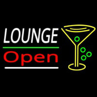 Lounge With Martini Glass Open 2 Neonkyltti