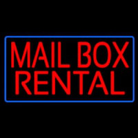 Mail Bo  Rental Blue Border Neonkyltti