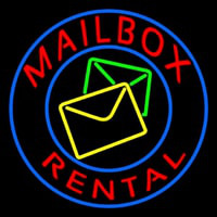 Mail Bo  Rental Blue Circle Neonkyltti