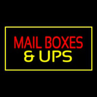 Mail Bo es And Ups Rectangle Yellow Neonkyltti
