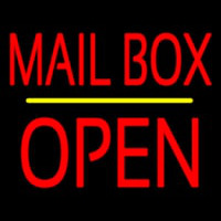 Mailbo  Open Block Yellow Line Neonkyltti