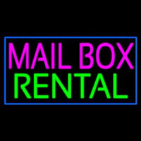 Mailbo  Rental Blue Rectangle Neonkyltti