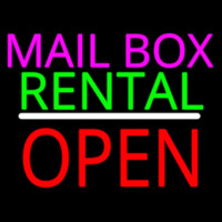 Mailbo  Rental Open Block White Line Neonkyltti
