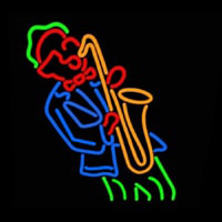 Man Playing Saxophone Neonkyltti