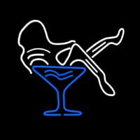 Martini Glass Girl Neonkyltti