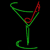Martini Glass Musical Note Neonkyltti