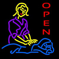 Massage Logo Open Neonkyltti