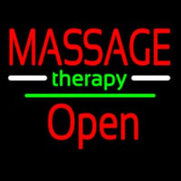 Massage Therapy Open White Line Neonkyltti