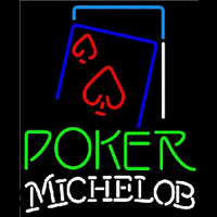 Michelob Green Poker Red Heart Beer Sign Neonkyltti