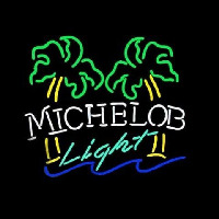 Michelob Light Dual Palm Trees Neonkyltti