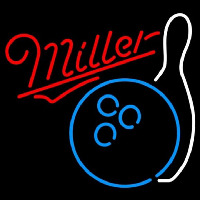 Miller Bowling Blue White Beer Sign Neonkyltti