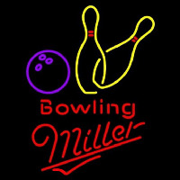 Miller Bowling Yellow Beer Sign Neonkyltti