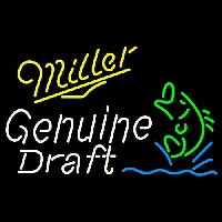 Miller Genuine Draft Blinking Fish Beer Sign Neonkyltti