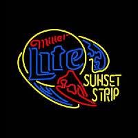 Miller Lite Surfer Sunset Strip Neonkyltti