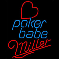 Miller Poker Girl Heart Babe Beer Sign Neonkyltti