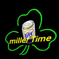 Miller Time Can Shamrock Neonkyltti