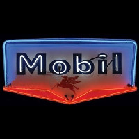 Mobil Gasoline Neonkyltti