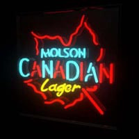 Molson Canadian Lager Olut Baari Avoinna Neonkyltti