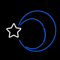 Moon With Star Neonkyltti