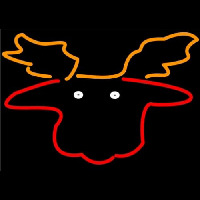 Moose Head with Logo Neonkyltti