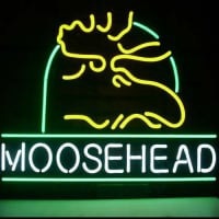 Moosehead Lager Maine Moose Olut Baari Avoinna Neonkyltti