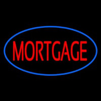 Mortgage Oval Blue Neonkyltti