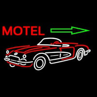 Motel Arrow With Car Logo Neonkyltti