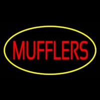 Mufflers Yellow Oval Neonkyltti