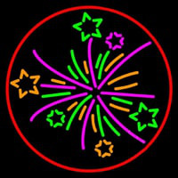 Multi Color Fire Works 1 Neonkyltti