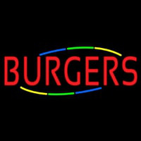 Multi Colored Burgers Neonkyltti