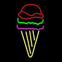 Multi Colored Ice Cream Cone Logo Neonkyltti
