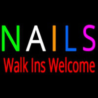 Multi Colored Nails Walk Ins Welcome Neonkyltti