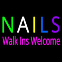 Multi Colored Nails Walk Ins Welcome Neonkyltti