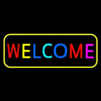 Multi Colored Welcome Bar With Yellow Border Neonkyltti