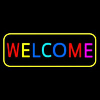 Multi Colored Welcome Bar With Yellow Border Neonkyltti