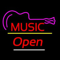 Music Logo Open Yellow Line Neonkyltti