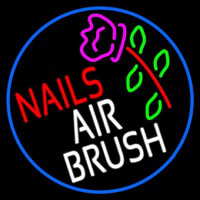 Nails Airbrush With Flower Neonkyltti