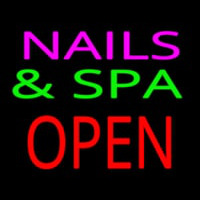 Nails And Spa Block Open Green Line Neonkyltti